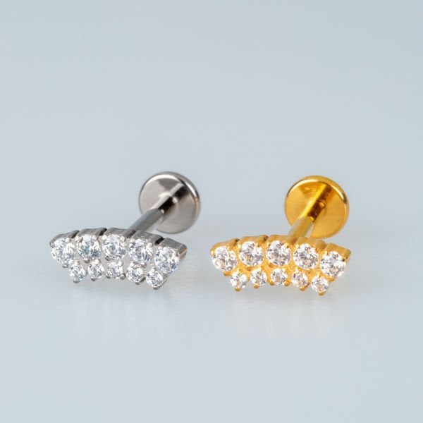 Piercing Titanyum Tragus Sıra Taşlar