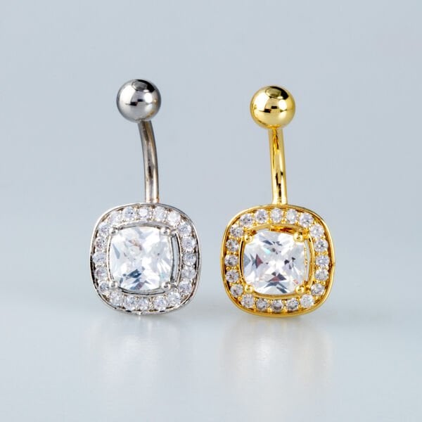 Piercing Göbek 8mm Kare Taş