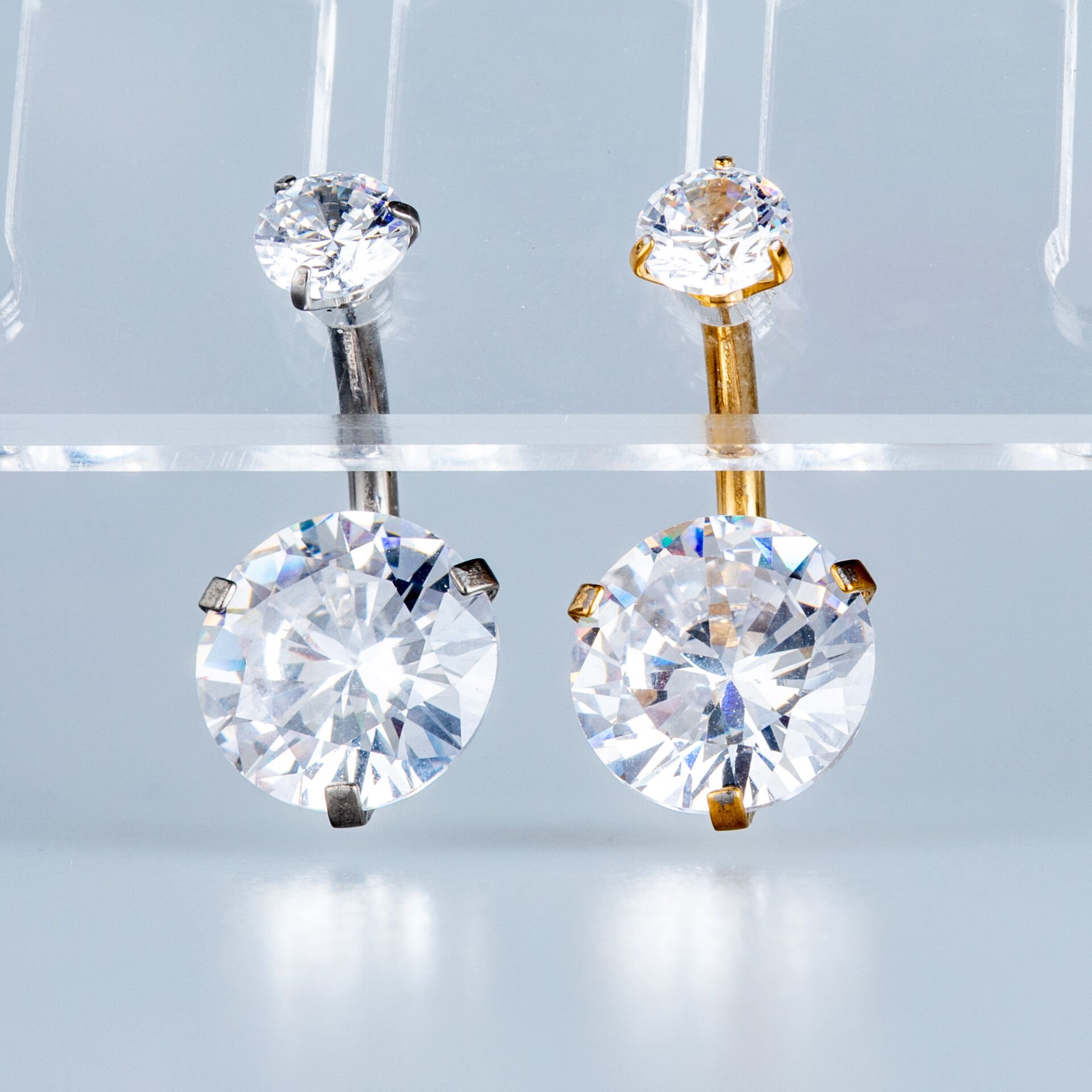 Piercing Titanyum Göbek Fashion 10mm Yuvarlak Taş