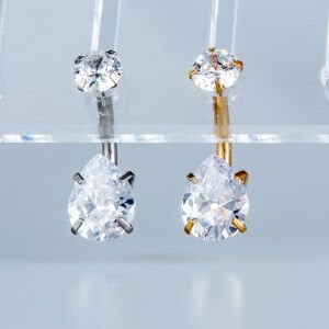 Piercing Titanyum Göbek Fashion 8mm Damla Taş