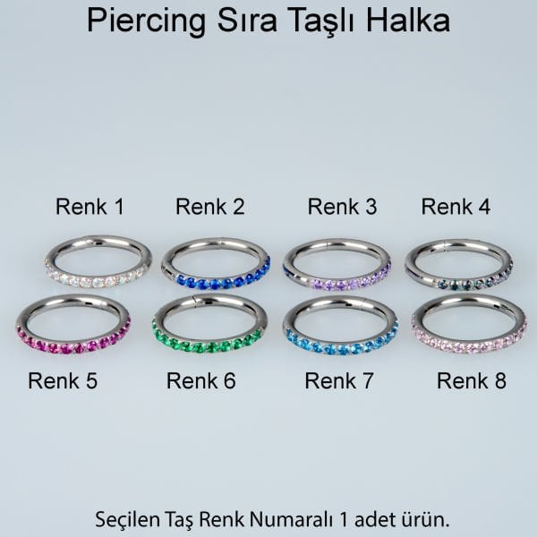 Halka Piercing Sıra Taş