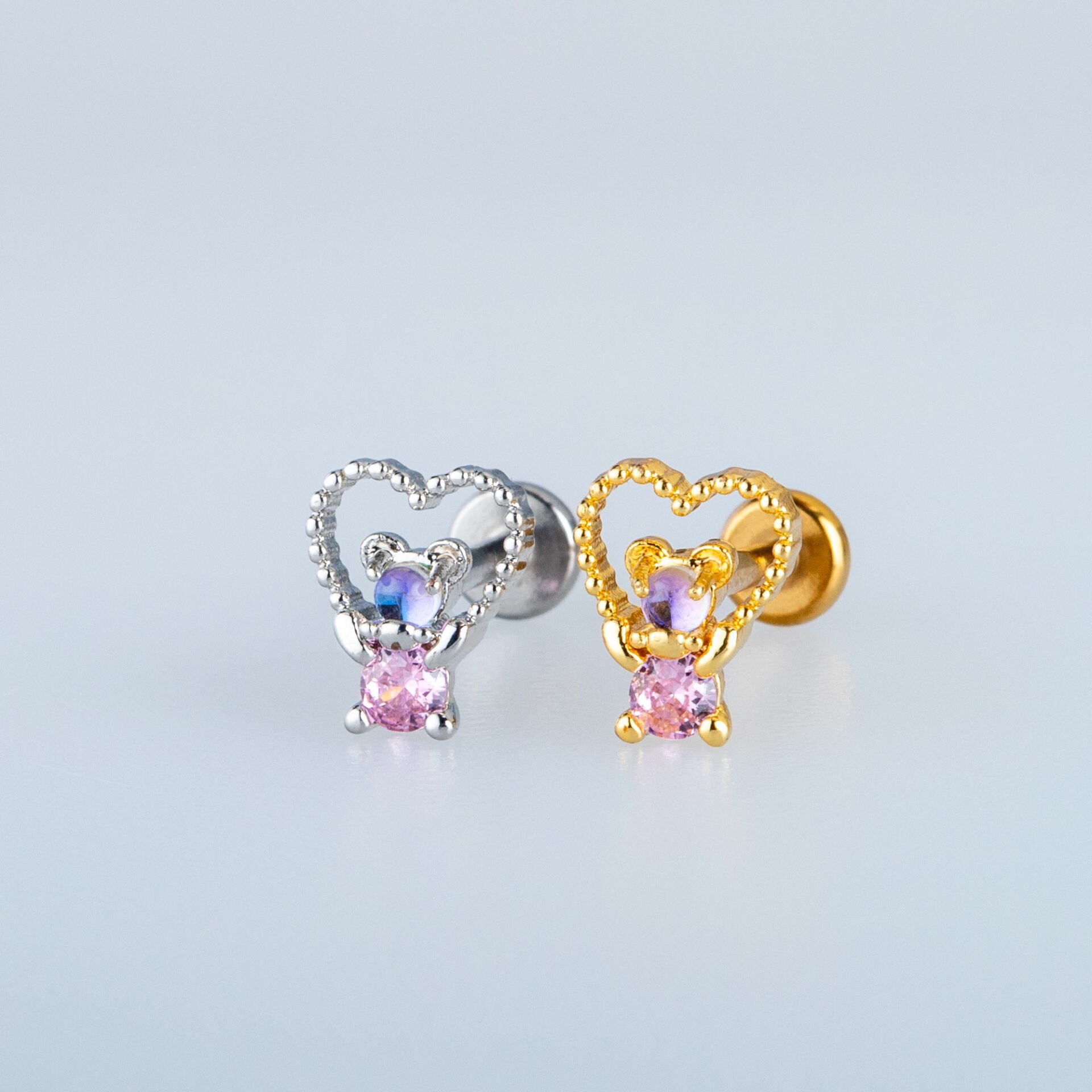 Piercing Tragus Helix Kalp Ayıcık