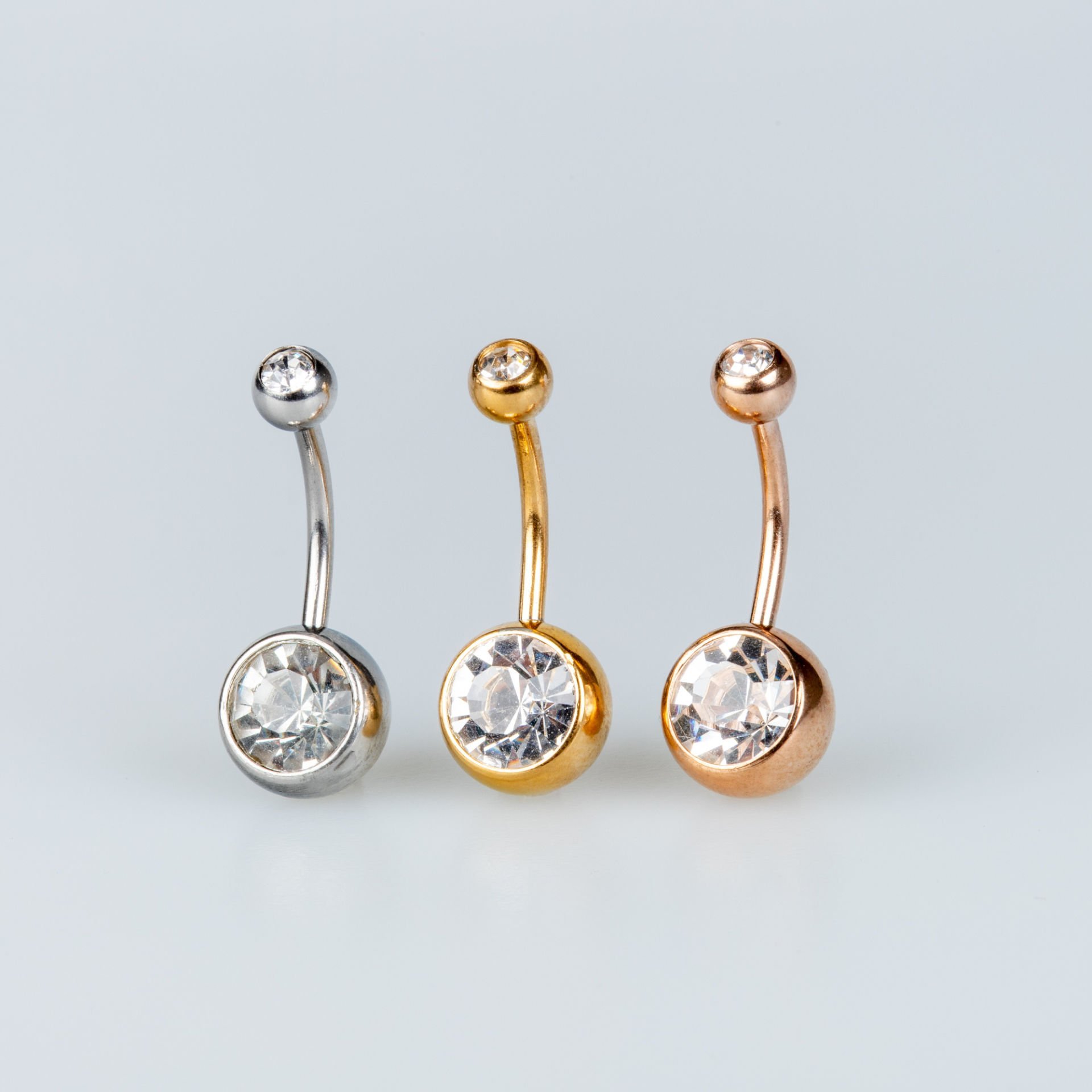 Piercing Navel Bar 12mm Stone ball 10mm