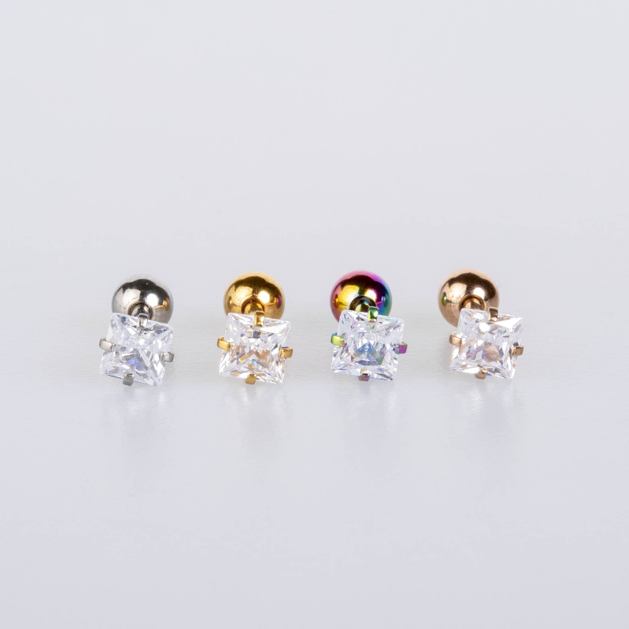 Piercing Tragus 4mm Kare Taş