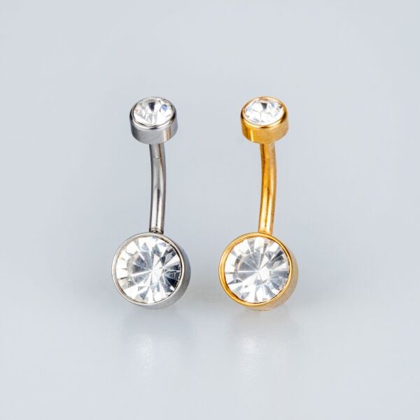 Piercing Çelik Göbek 4x6mm Taş