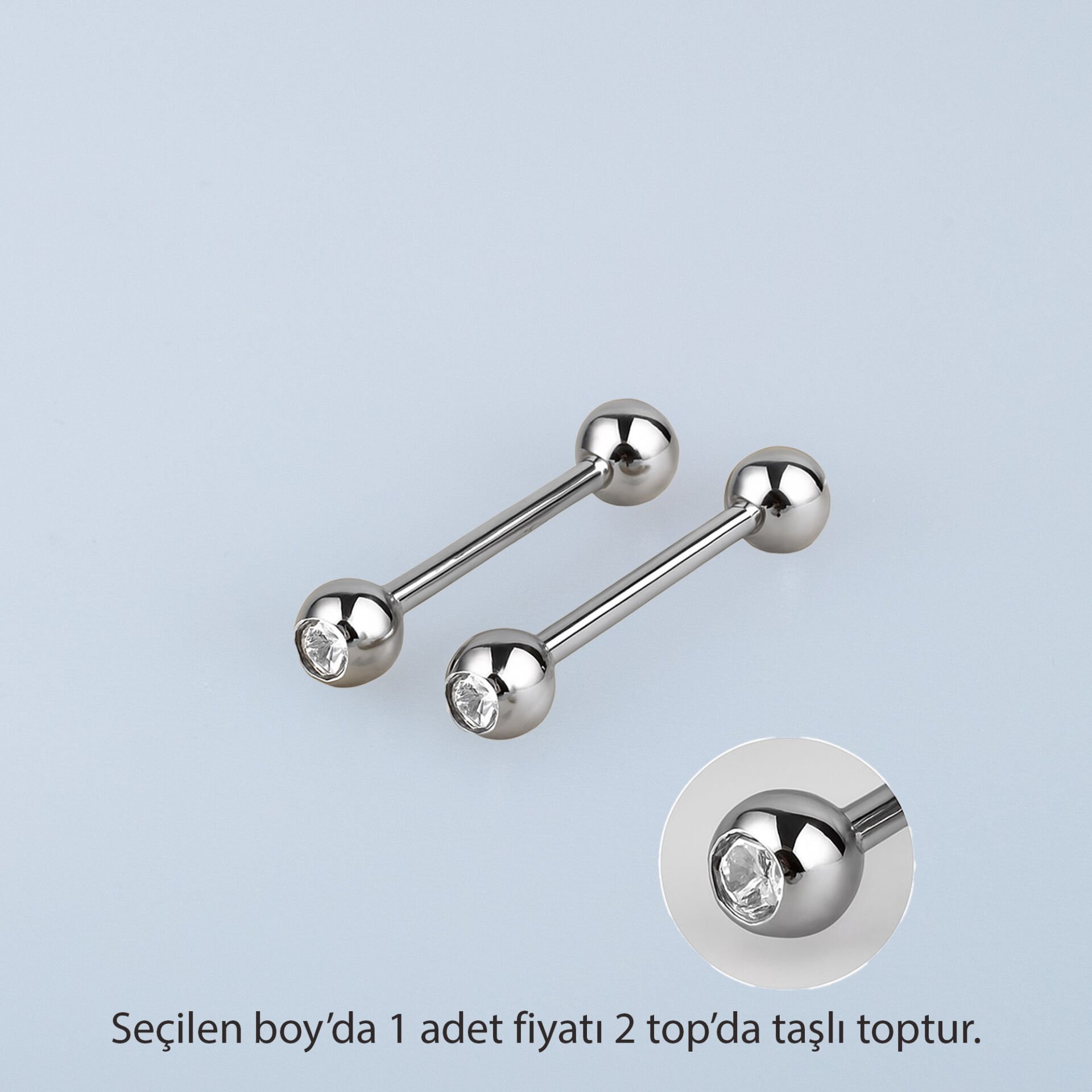 Tongue Piercing 6mm Stone Ball