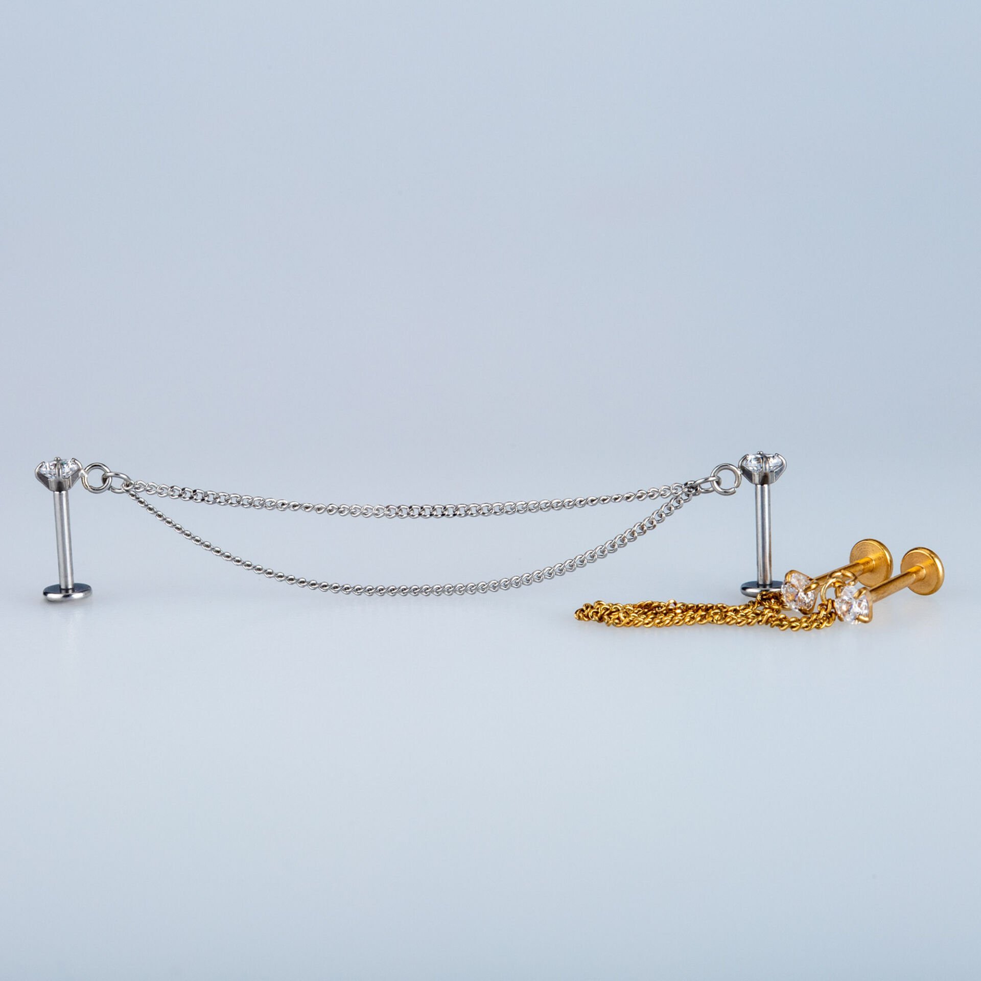 Piercing Çelik Labret Sallantılı zincir Helix Kıkırdak