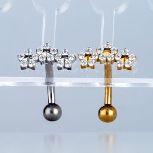 Piercing Titanyum Ters Göbek Fashion Fiyonk Çiçek