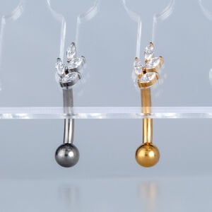 Piercing Titanyum Ters Göbek Fashion Yaprak