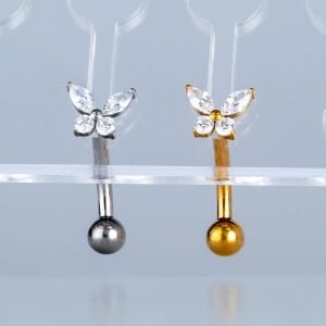 Piercing Titanyum Ters Göbek Fashion Kelebek