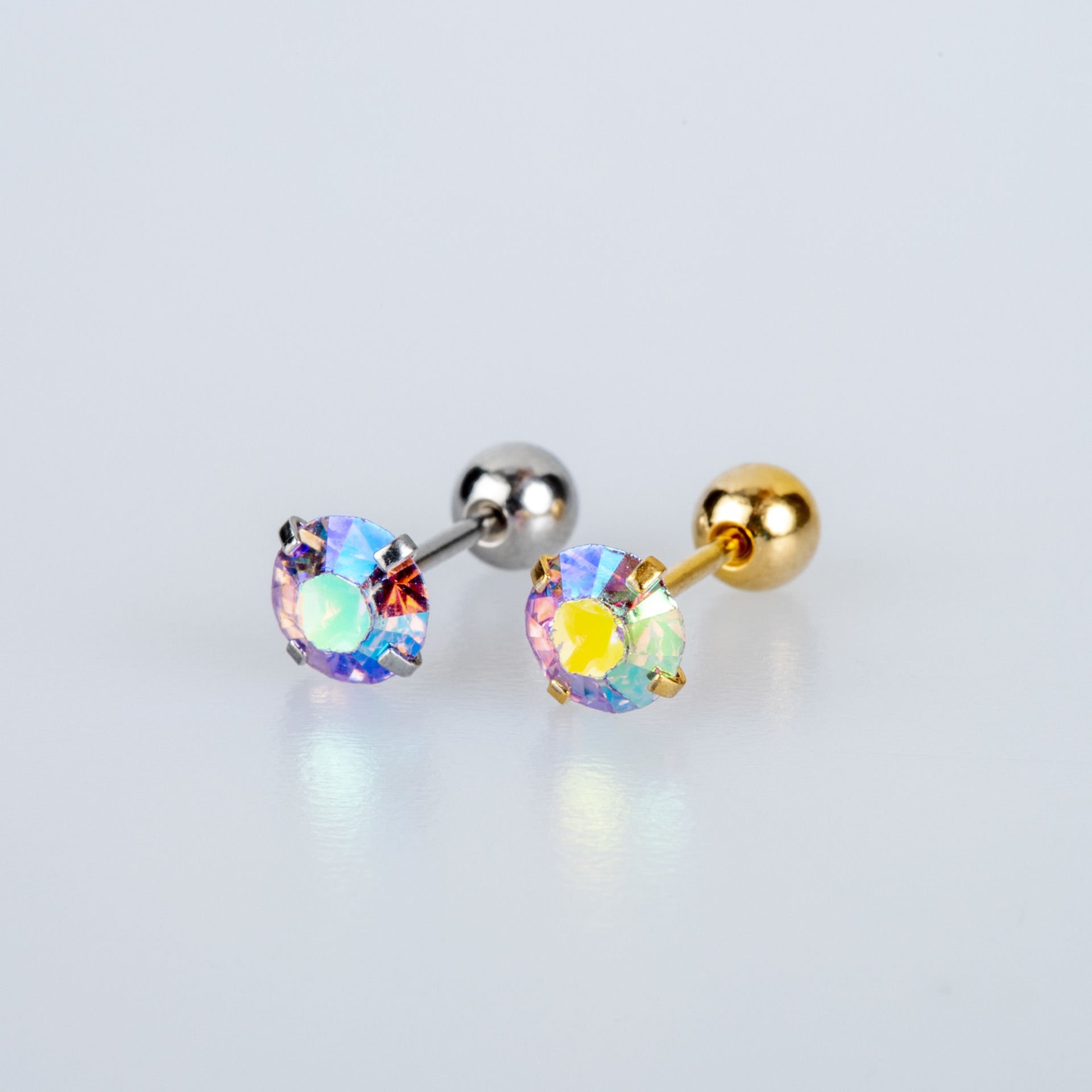 Piercing Çelik Tragus 5mm Yuvarlak Taş