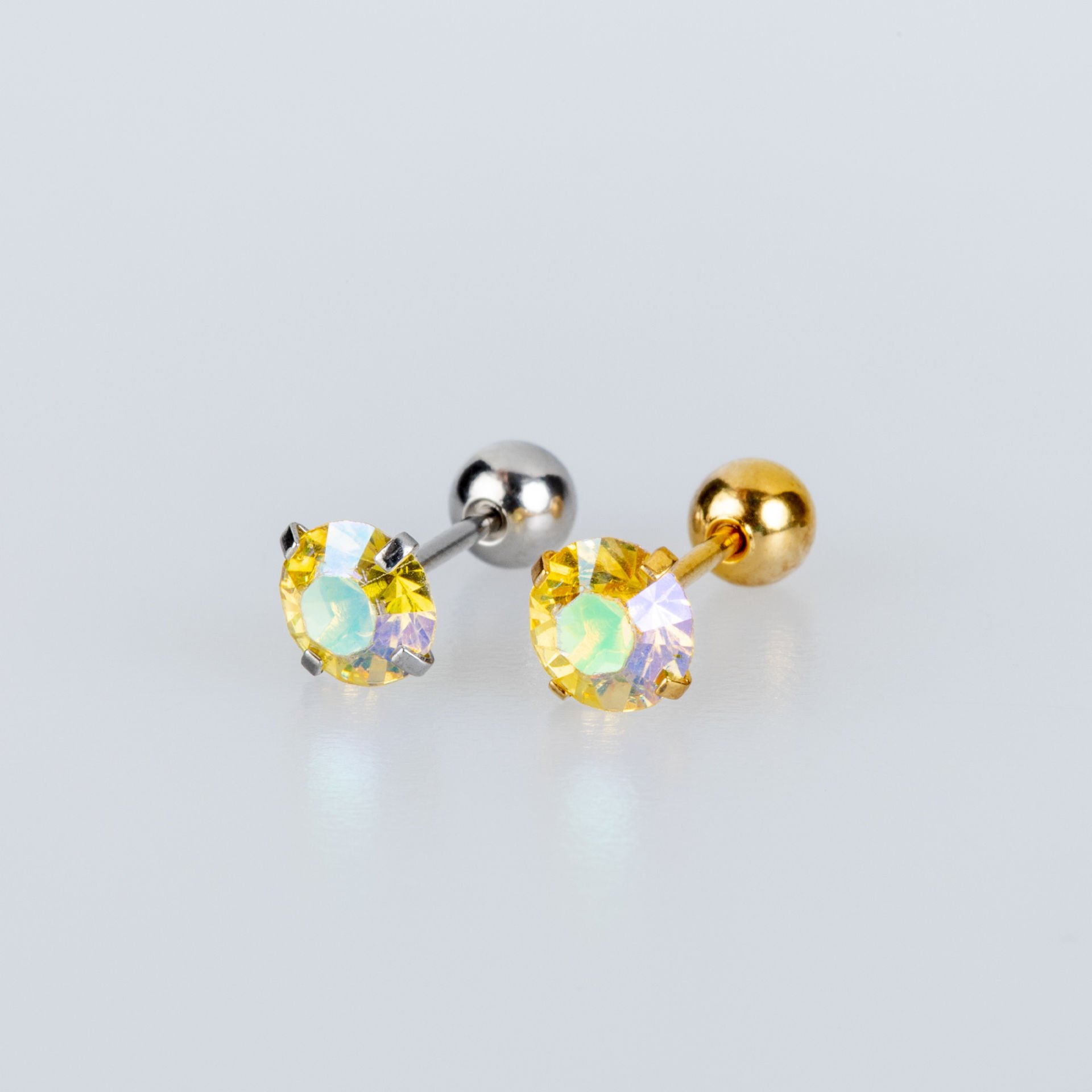Piercing Çelik Tragus 5mm Yuvarlak Taş