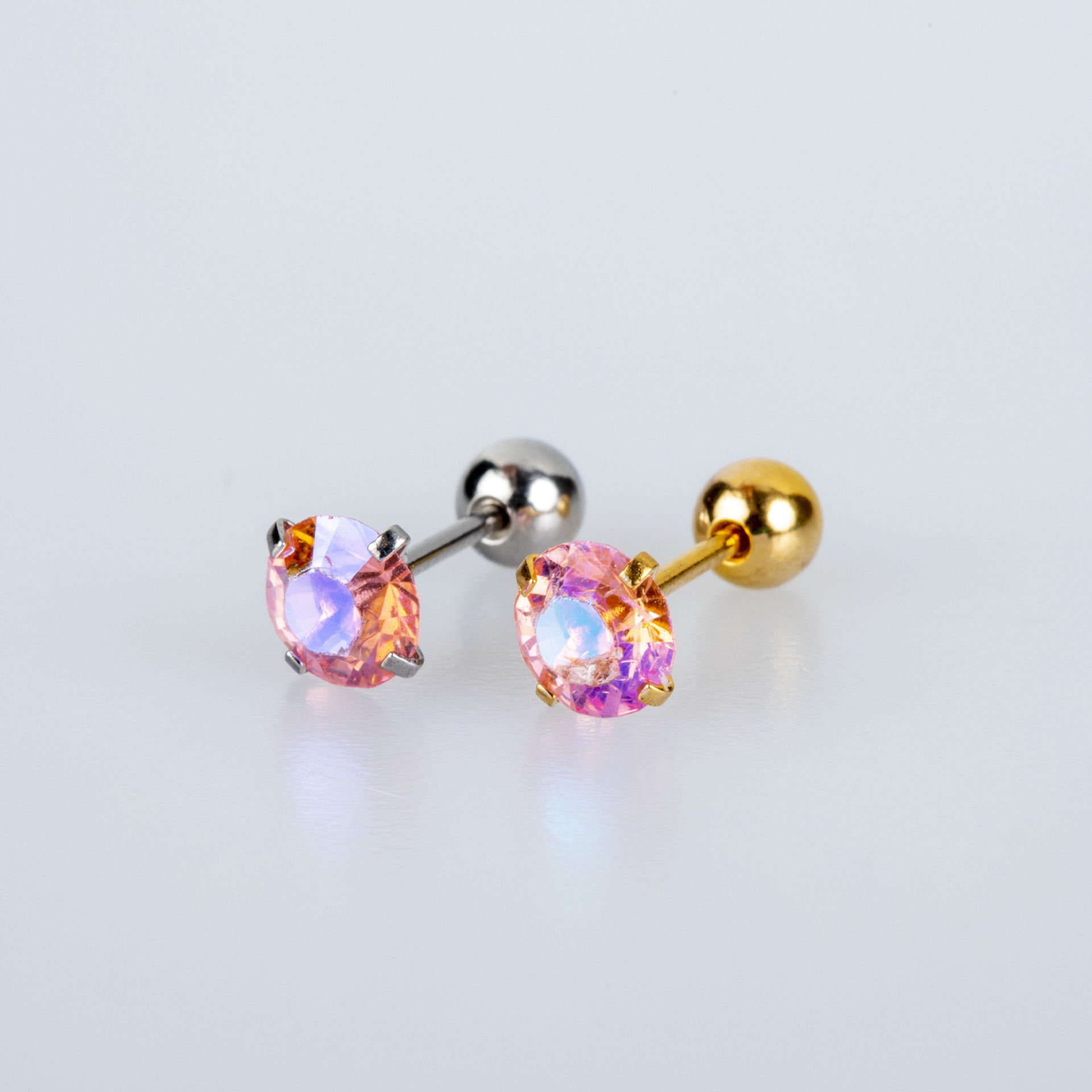 Piercing Çelik Tragus 5mm Yuvarlak Taş