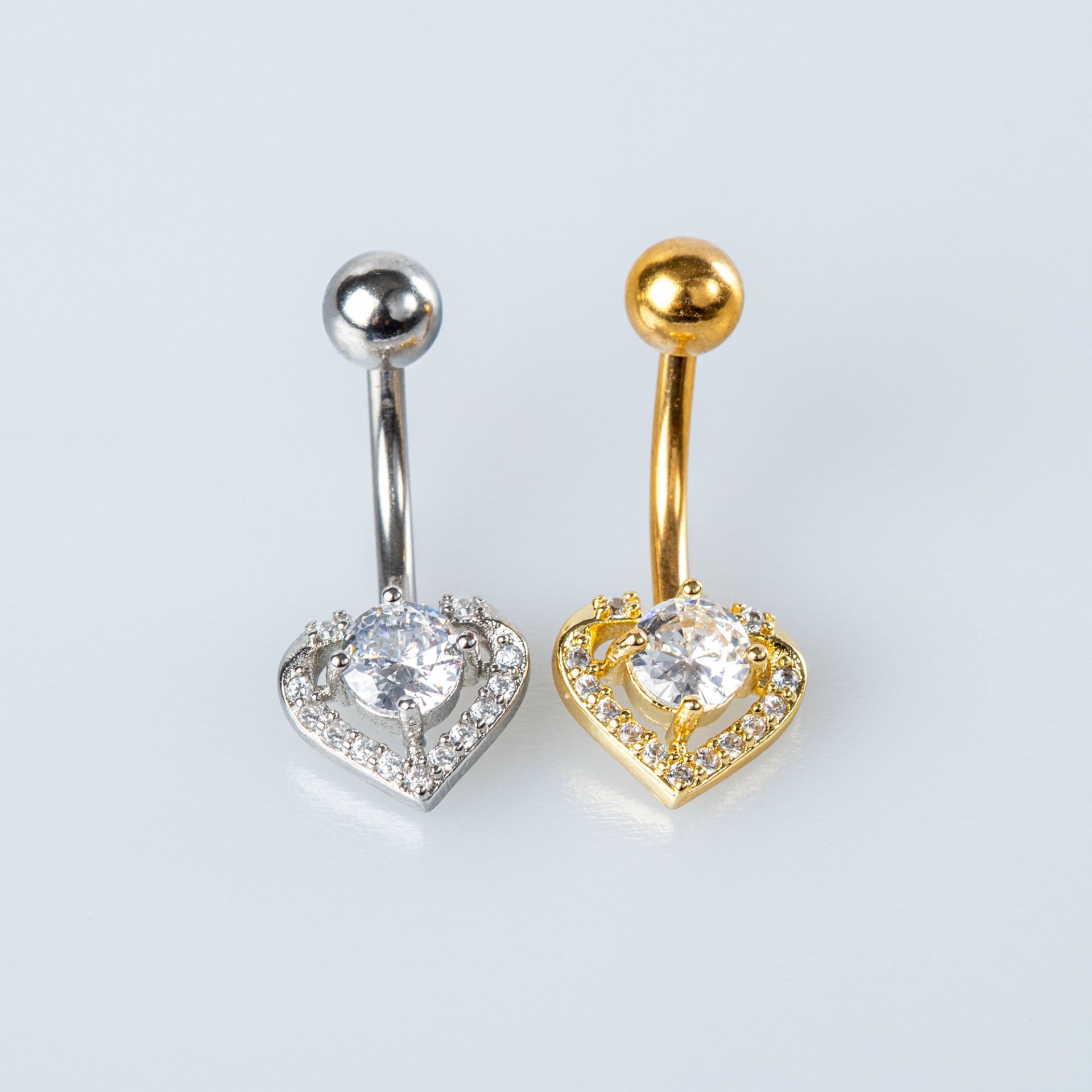 Piercing Göbek Kalp Taşlı