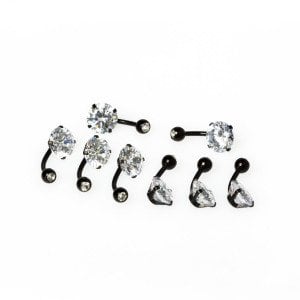 Piercing Göbek 10mm Taşlı