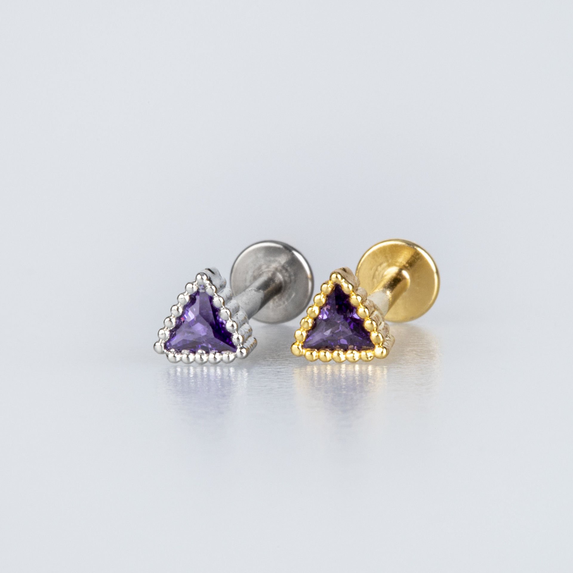 Piercing Tragus 4mm Üçgen Taş