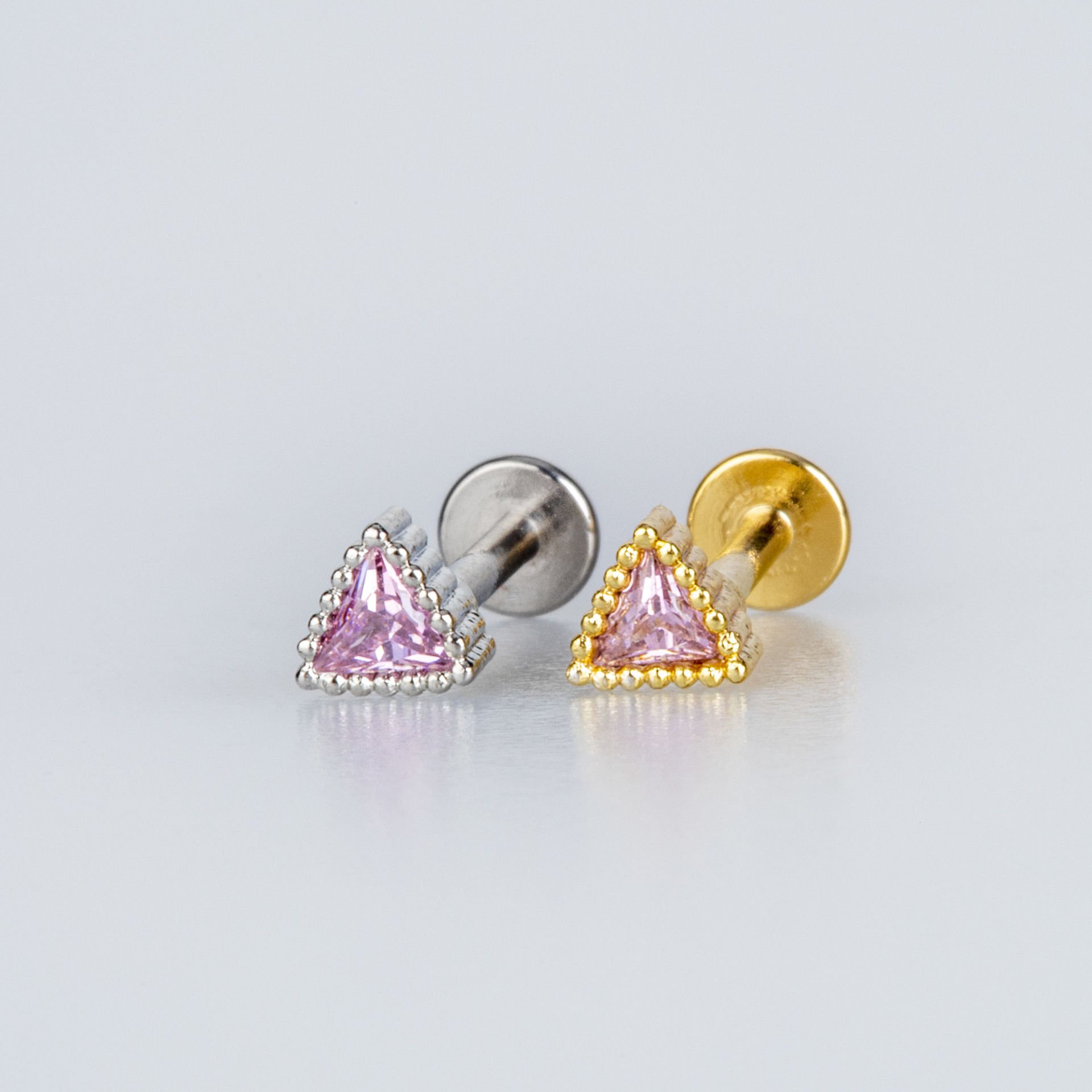Piercing Tragus 4mm Üçgen Taş