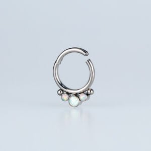 Piercing Titanyum Opal Segment Halka