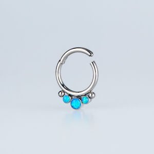 Piercing Titanyum Opal Segment Halka