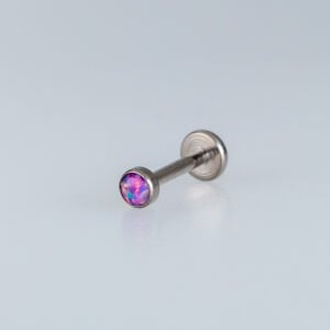 Piercing Titanyum Labret 3mm Opal Taş