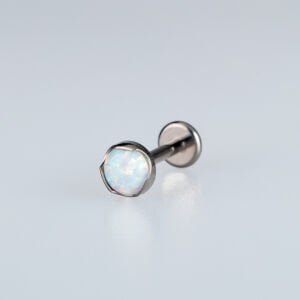 Piercing Titanyum Labret 4mm Opal Taş