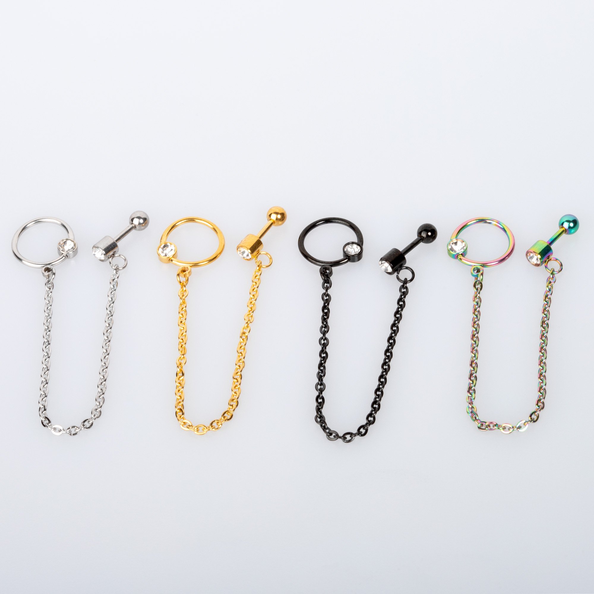 Piercing Kıkırdak Zincir Sallantılı Halka