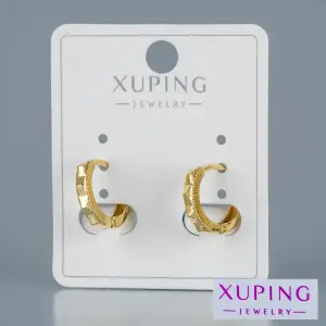 Toptan Xuping Hasır Desen Halka Küpe