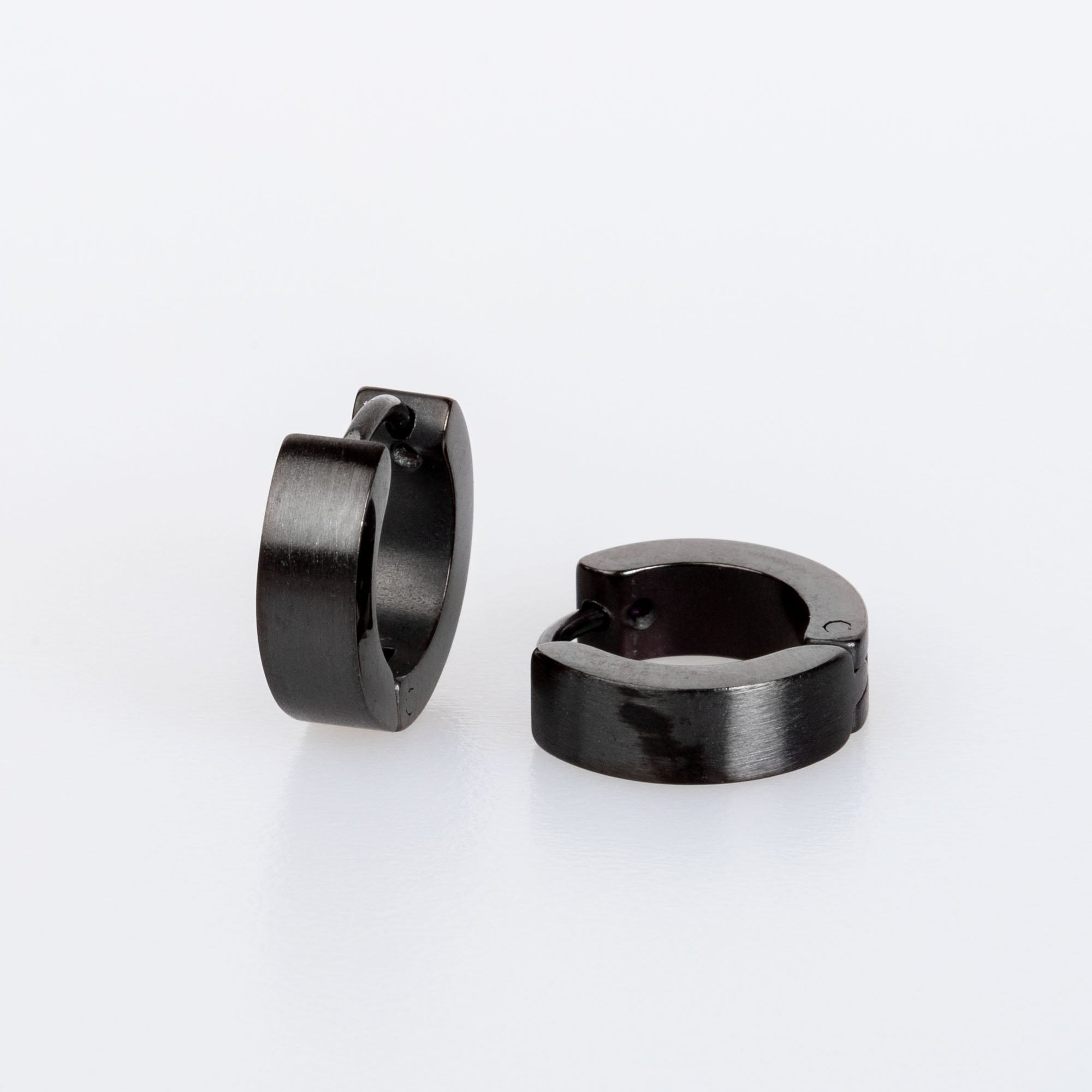 Çelik Küpe 4X8mm 2 renk - Çift Siyah