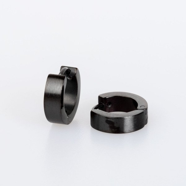 Çelik Küpe 4X8mm 2 renk - Çift Siyah