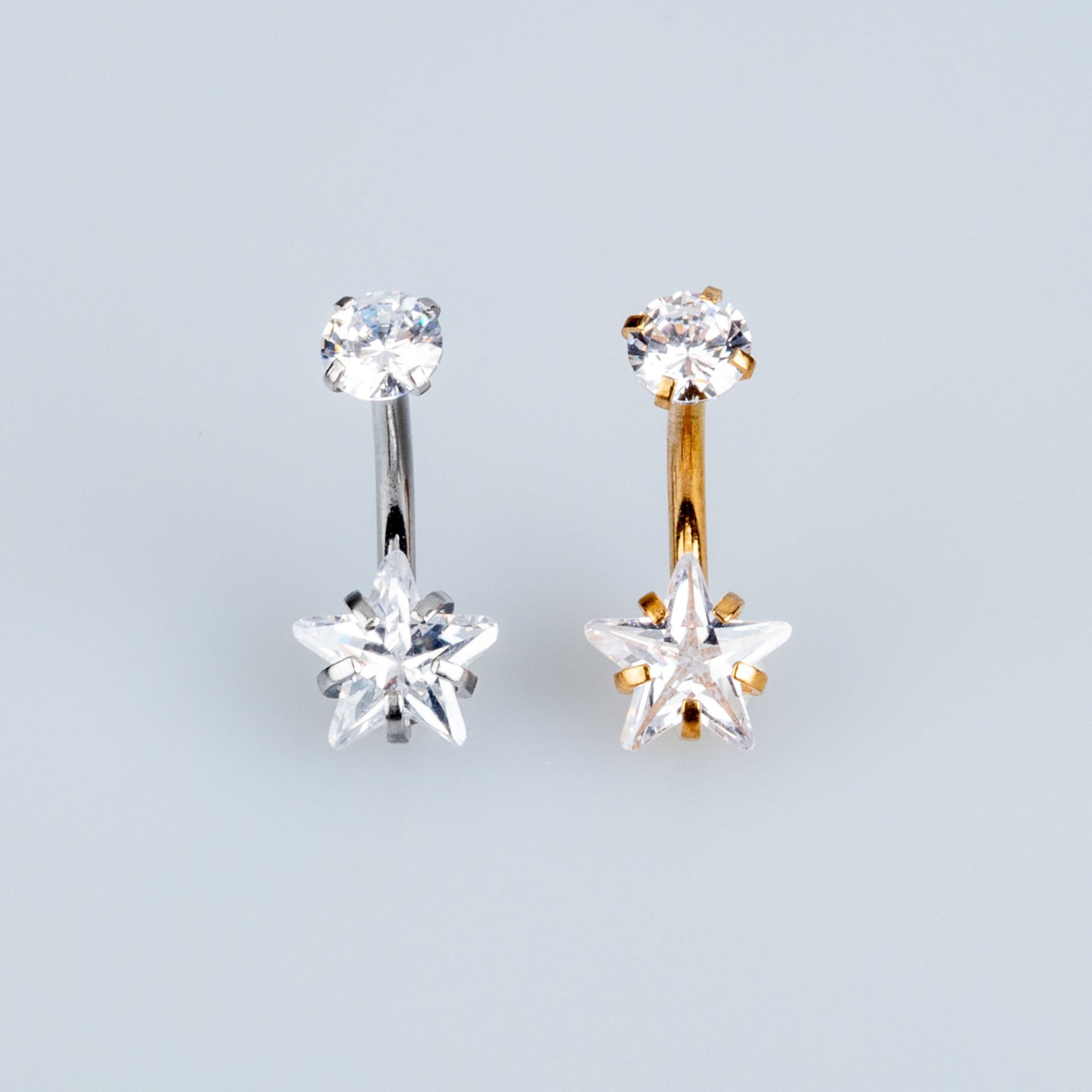 Piercing Göbek 8mm Yıldız Taş
