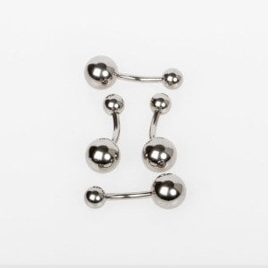 Piercing Titanyum Göbek 8-10-12mm Bar Silver Renk İlk Delim