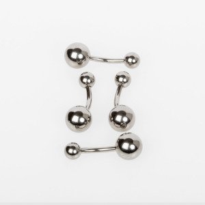 Piercing Titanyum Göbek 8-10-12mm Bar Silver Renk İlk Delim Bar Boyu: 10mm