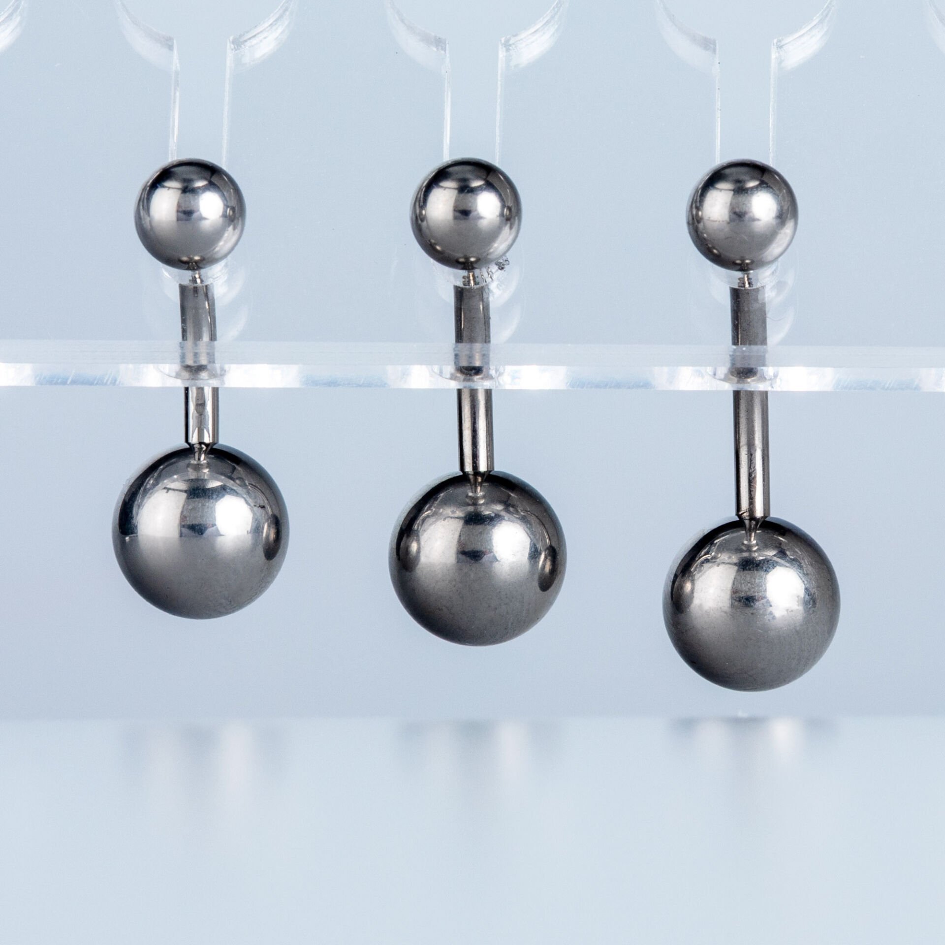 Piercing Titanyum Göbek 8-10-12mm Bar Silver Renk İlk Delim