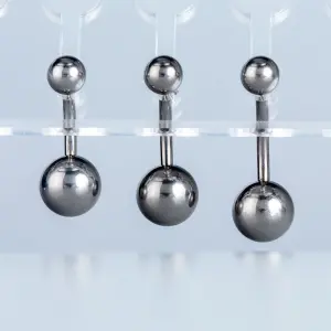 Toptan Titanyum İlk Delim Taşsız Göbek Piercing 1.6mm Silver Bar Boyu: 10mm