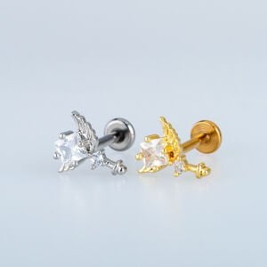 Piercing Tragus Kanat Kalp Taş