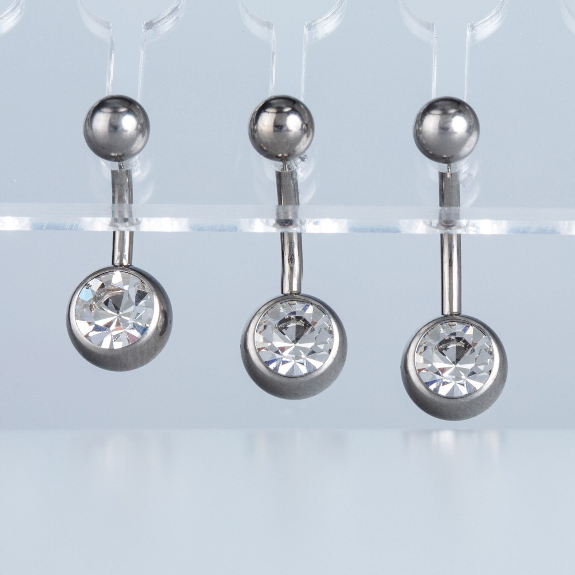 Piercing Titanyum  Göbek 8-10-12mm Bar Silver Renk İlk Delim Bar Boyu: 10mm