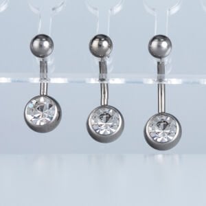 Piercing Titanyum  Göbek 8-10-12mm Bar Silver Renk İlk Delim Bar Boyu: 10mm