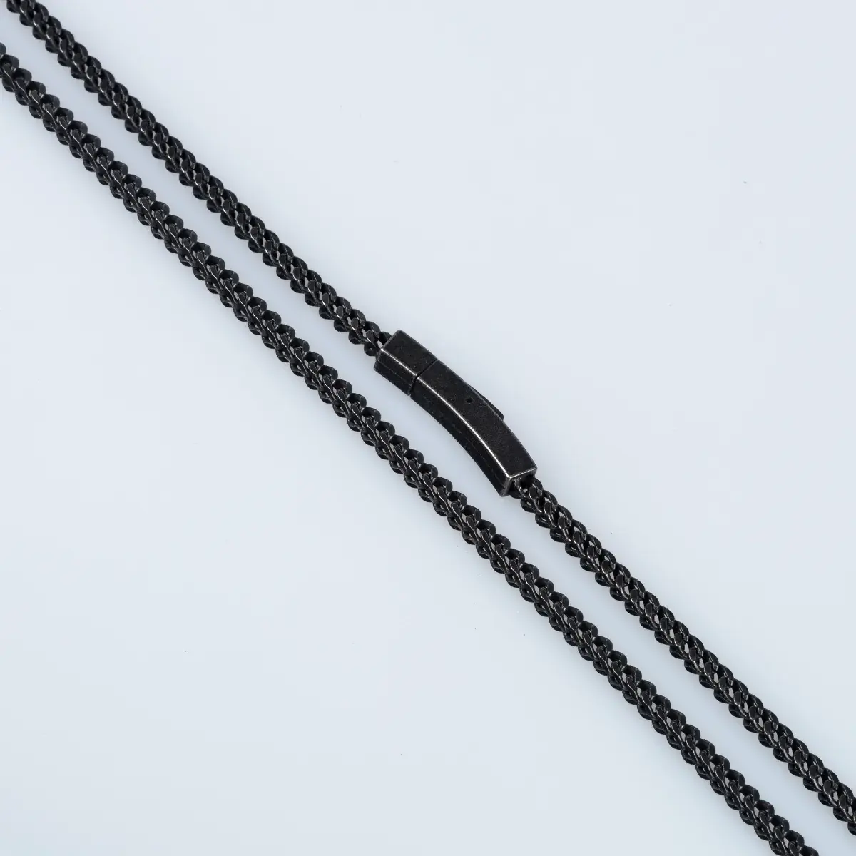 Toptan Erkek Vos Jewelry 3.5mm Antrasit Siyah 316L Çelik Örgü Zincir Kolye (60cm)