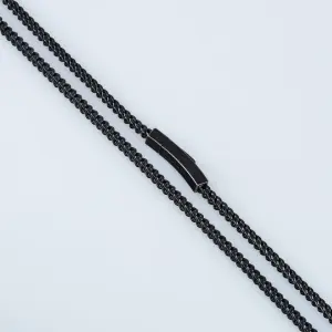 Toptan Erkek Vos Jewelry 3.5mm Antrasit Siyah 316L Çelik Örgü Zincir Kolye (60cm)