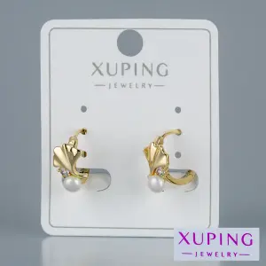Toptan Xuping Yaprak İnci Halka Küpe