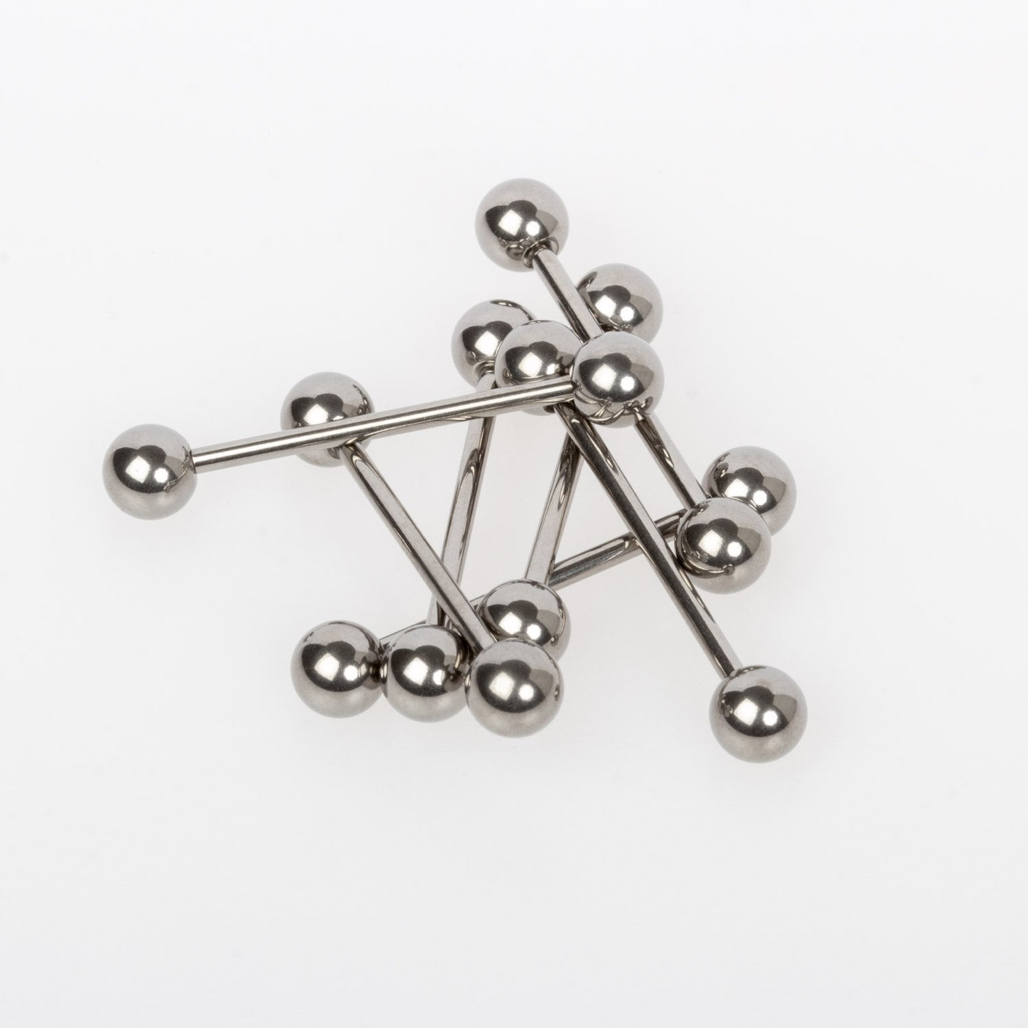 Toptan Titanyum G23 Dil Piercing 1.6mm Beyaz 18mm
