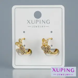 Toptan Xuping Taşlı Kelebek Küpe