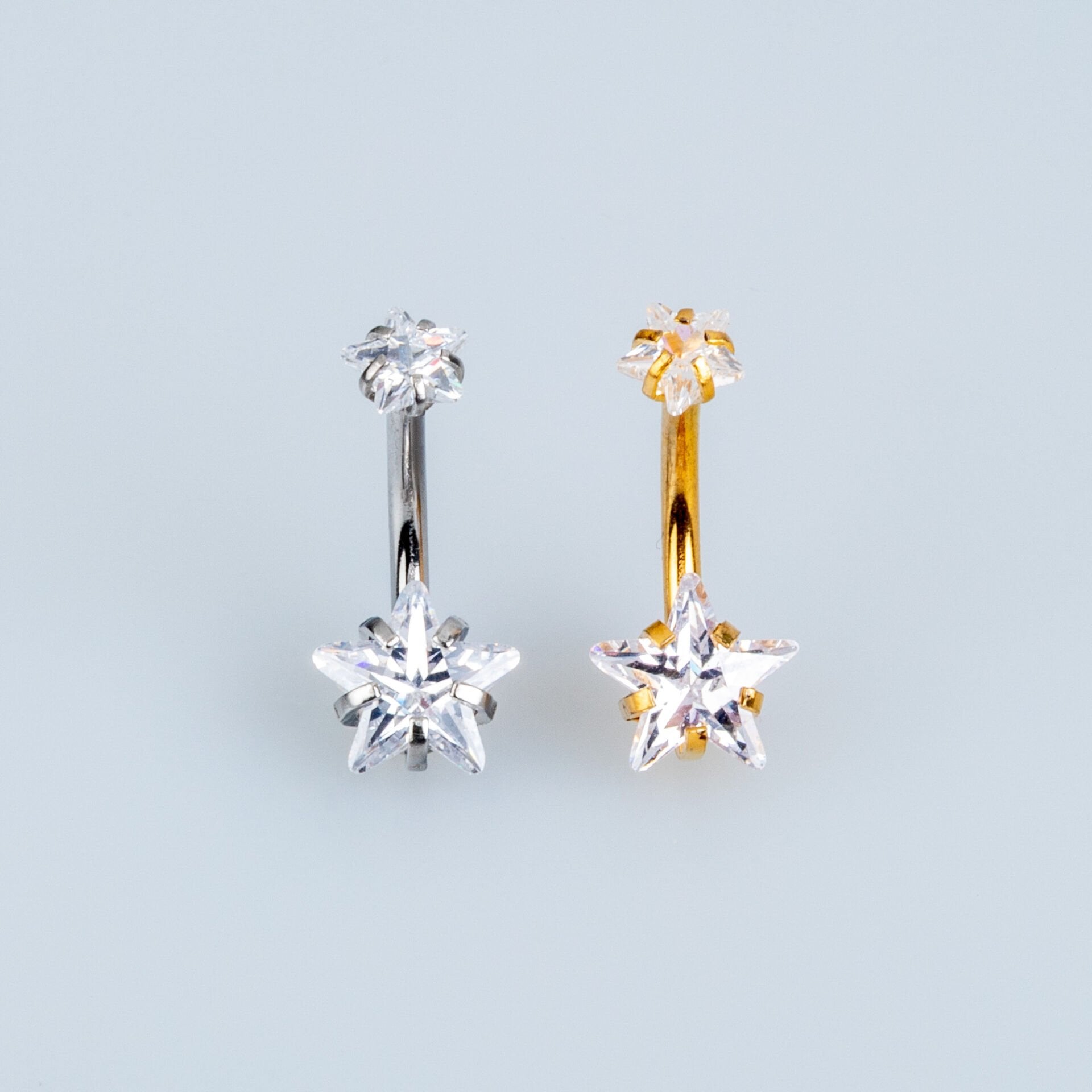 ثقب السرة 8 ملم حجر النجمة الأصفر