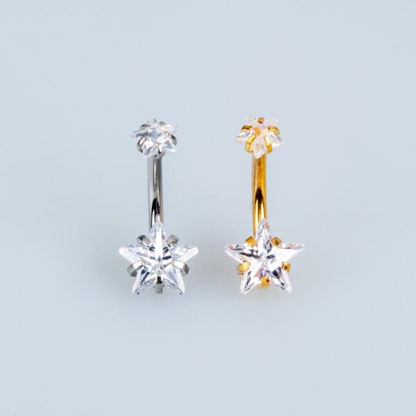 Piercing Göbek 8mm Yıldız Taş