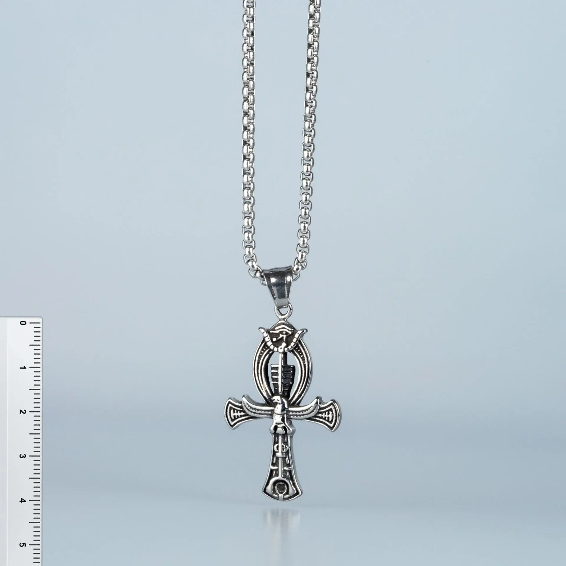 Toptan Ankh Gotik Çelik Erkek Kolye