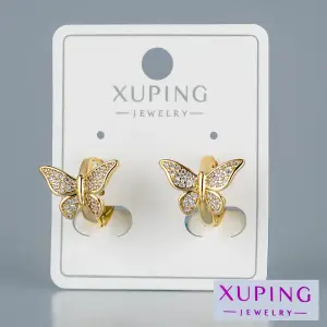 Toptan Xuping Taşlı Kelebek Küpe