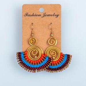 El Yapımı Pirinç Makrome Küpe 5 Renk Seçeneği 1 Çift Renk 5