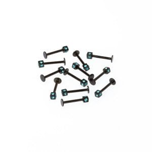 Toptan 316L Çelik Piercing Labret 3mm Taşlı Küp Boy: 1.2x10x3mm