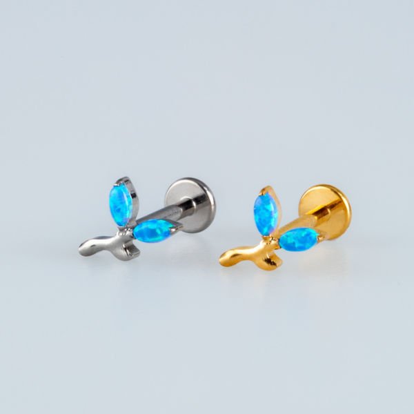 Piercing Titanyum Tragus Opal Taş
