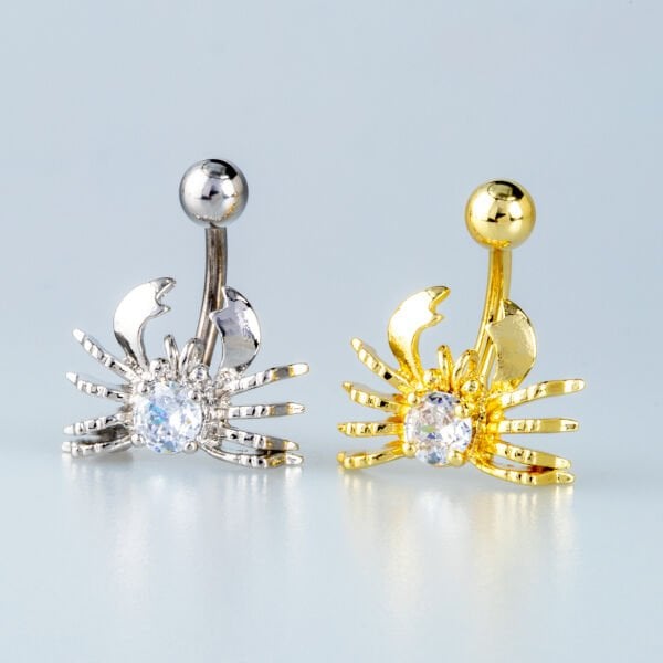 Piercing Göbek Yengeç 5mm Yuvarlak Taş